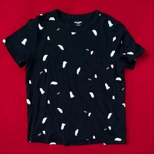 Old Navy Black Short Sleeve Tee with White Print